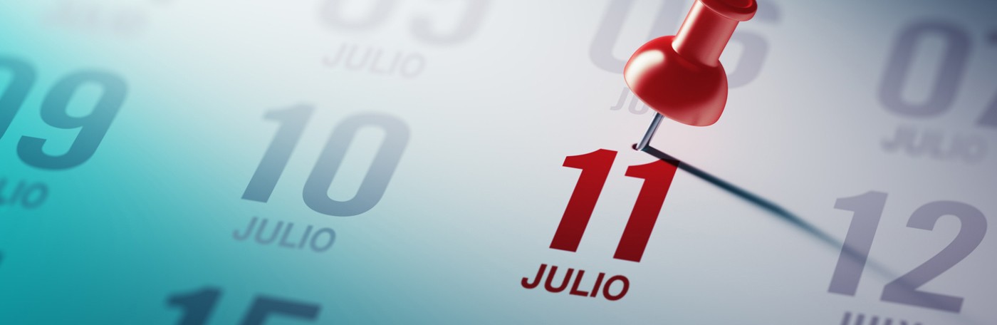 imagen de un calendario con un alfiler marcando el 11 de julio