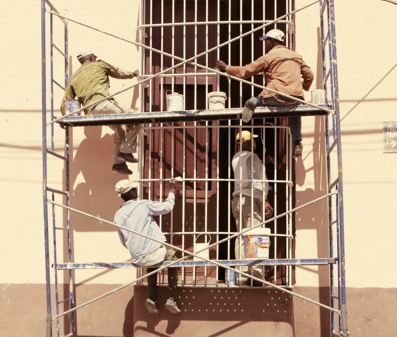 Workers on scaffolding
