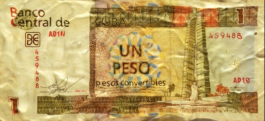 rumpled Cuban peso