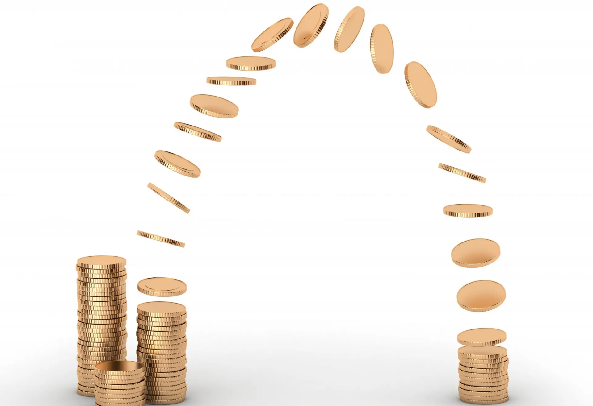 coins flipping like accordion