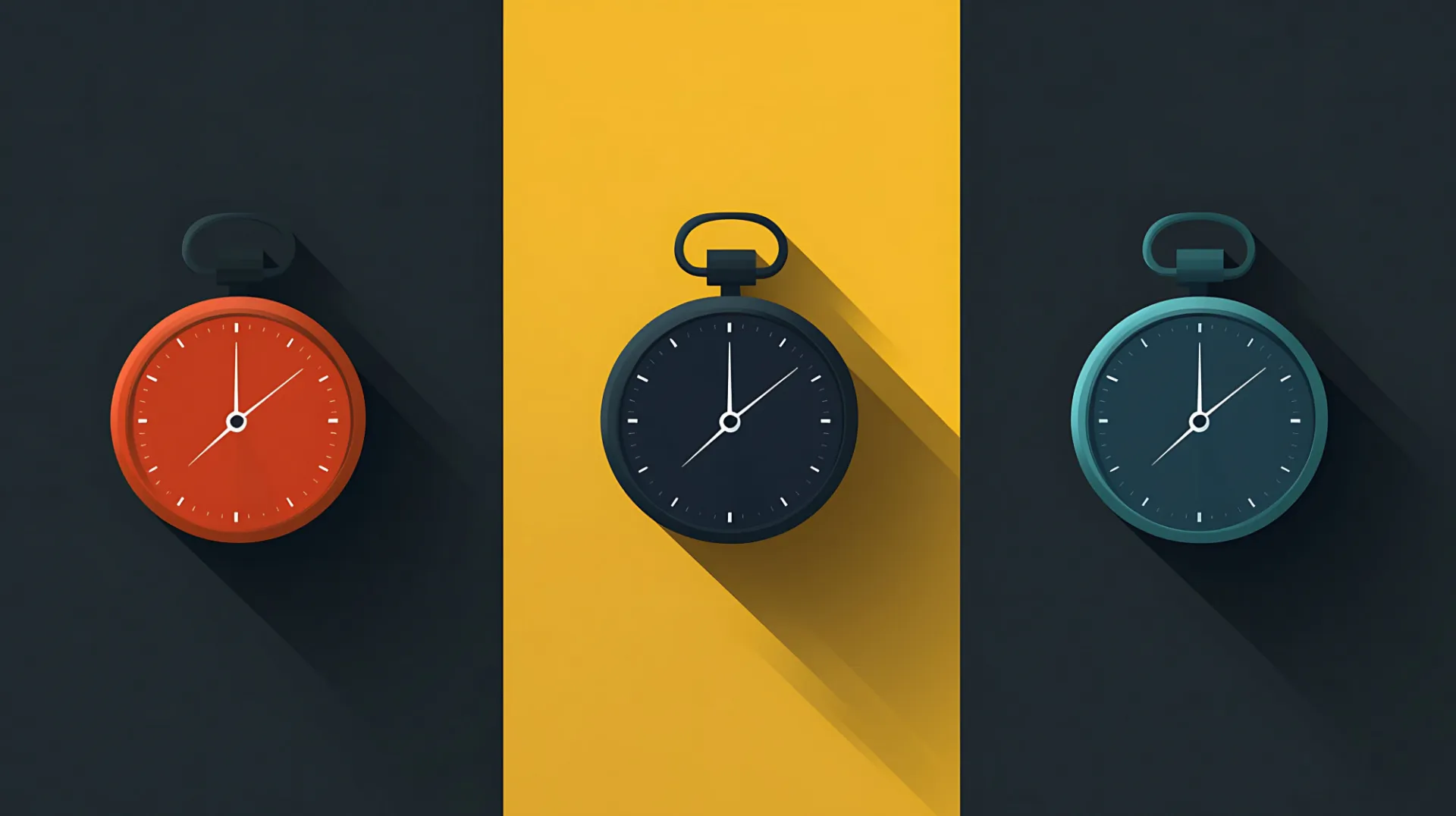 tres relojes en colores de rojo, negro y verde.