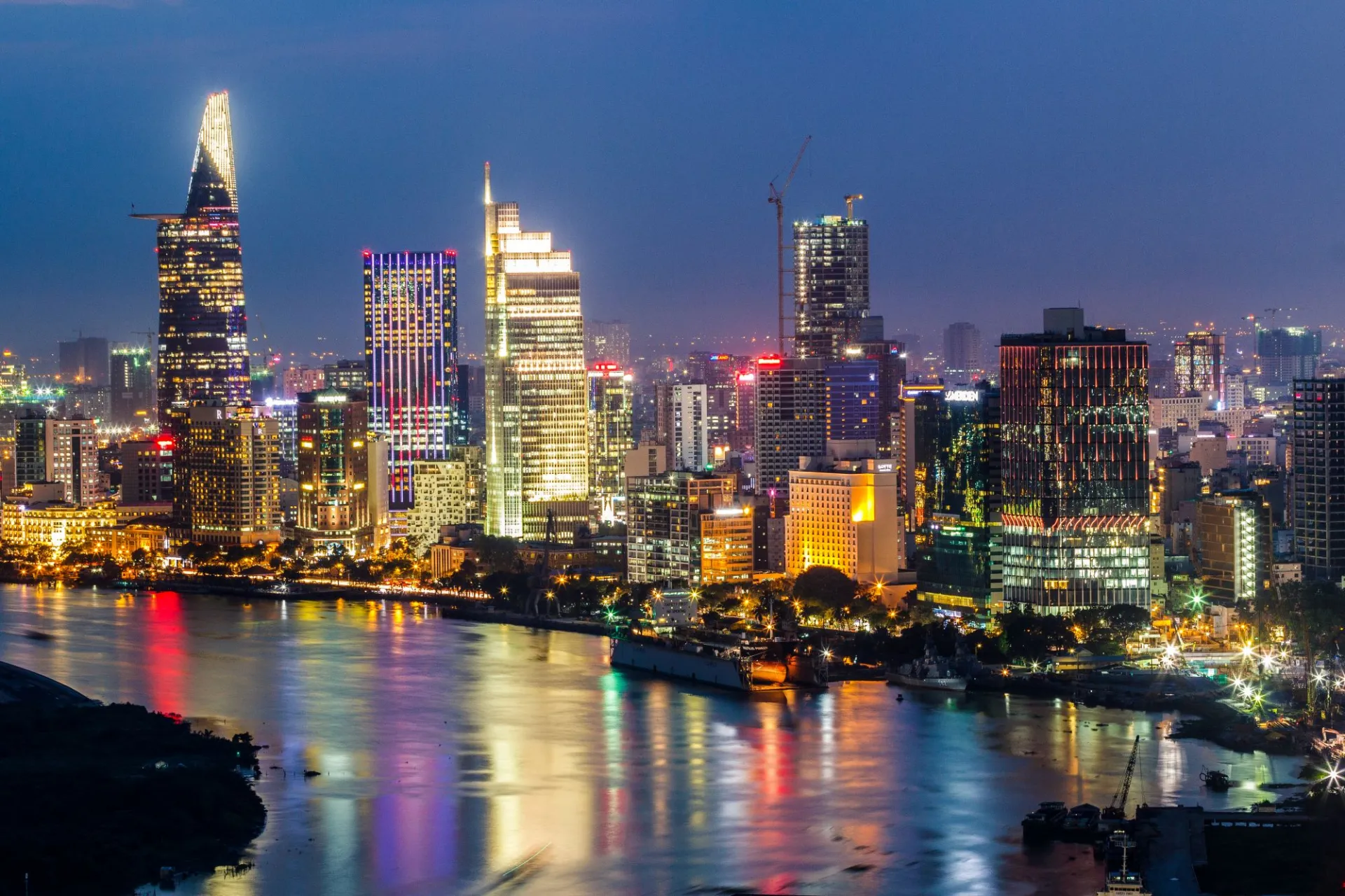 Ho Chi Minh City illuminated at night