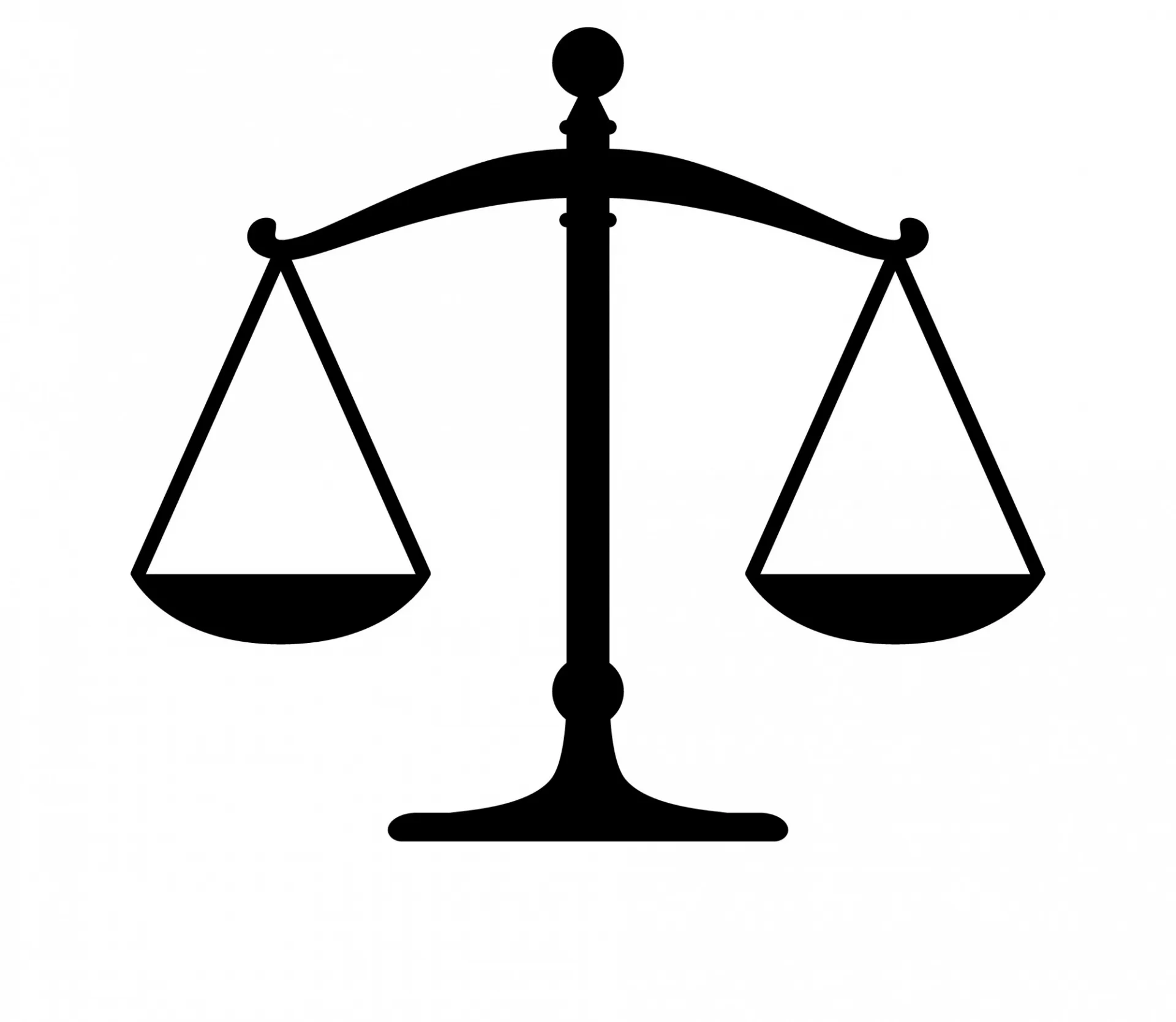 escalas de justicia negras con fondo blanco