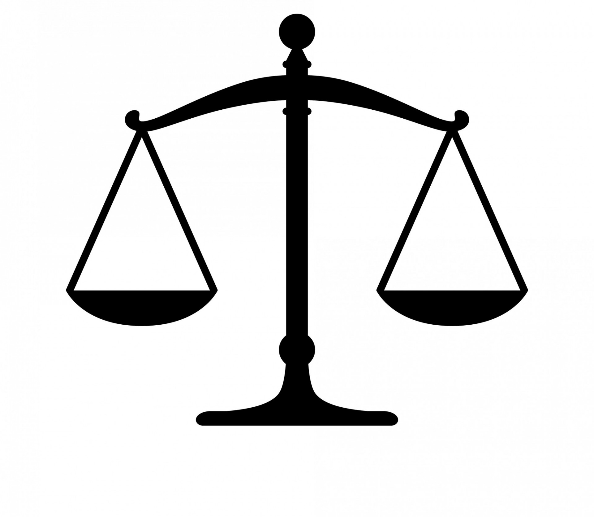 escalas de justicia negras con fondo blanco