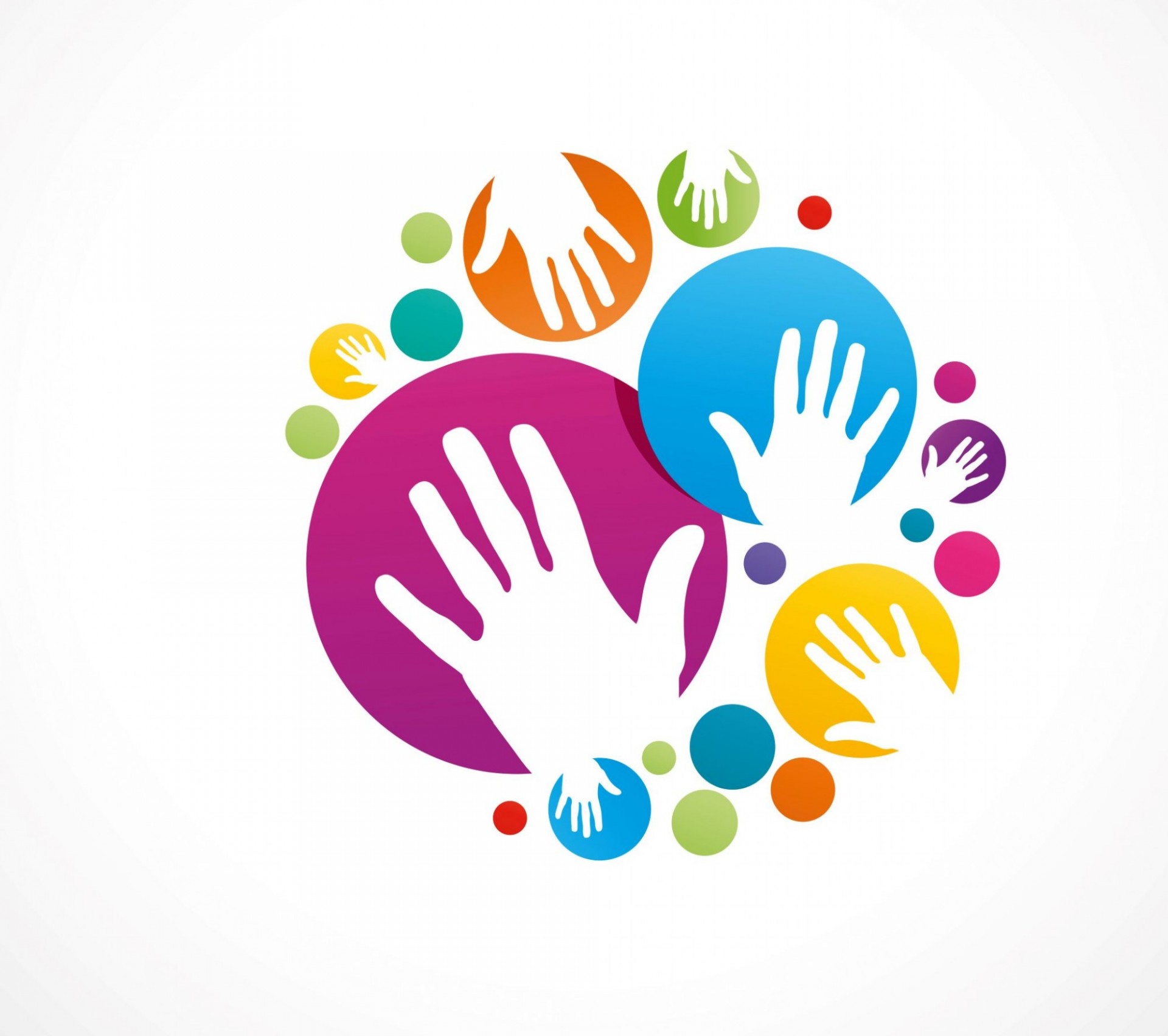 white hands selecting colored balls of various colors