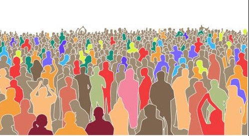 siluetas de personas en diferentes colores